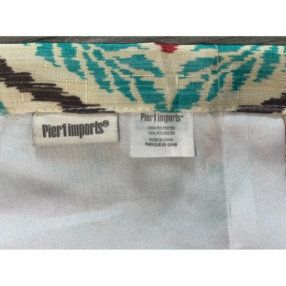 Pier 1 Medallion Design Curtain Panels (2) Colorful 9' X 50